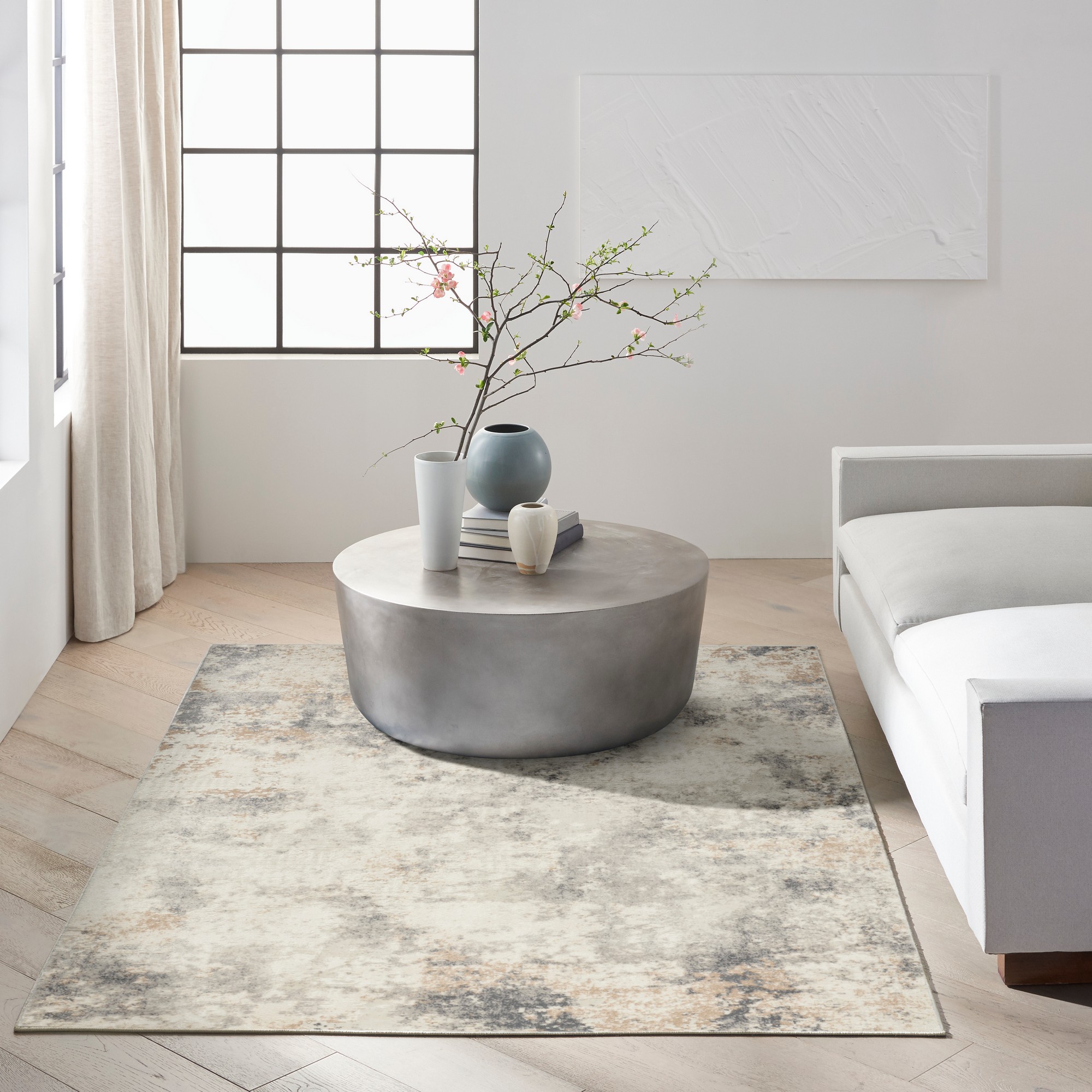 Ck005 Enchanting Ech07 Rug By Calvin Klein In Ivory Grey